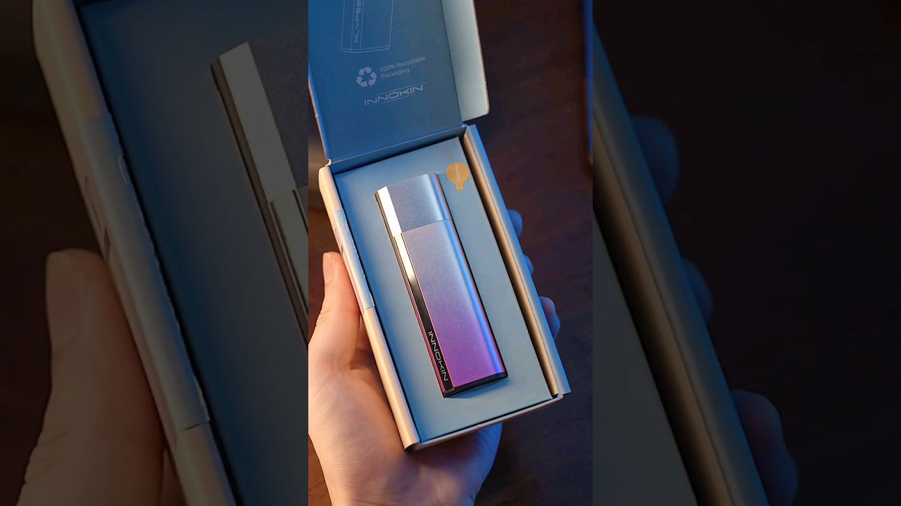 Innokin Klypsed unboxed. A sleek vape pod with a cap. It just clips!