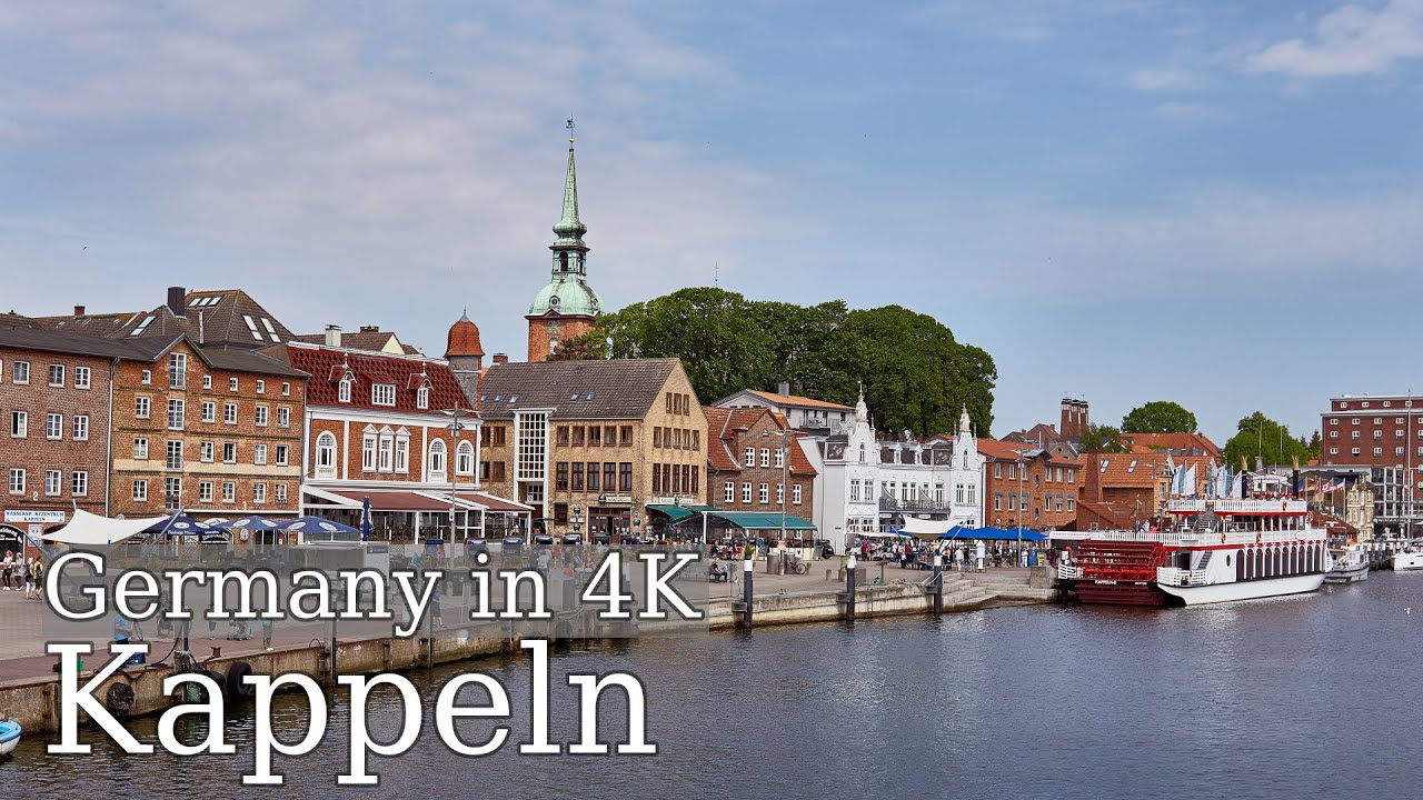 【4K】Germany - Kappeln: Videowalk across the Schlei trough town to the old windmill Amanda