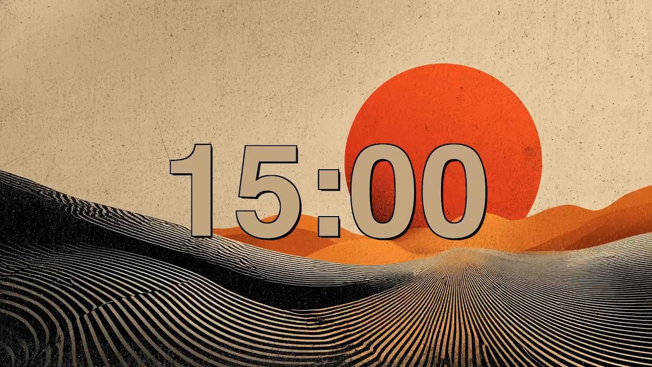 15-Minute Timer | Zen Desert Landscape + Subtle Bass Drone