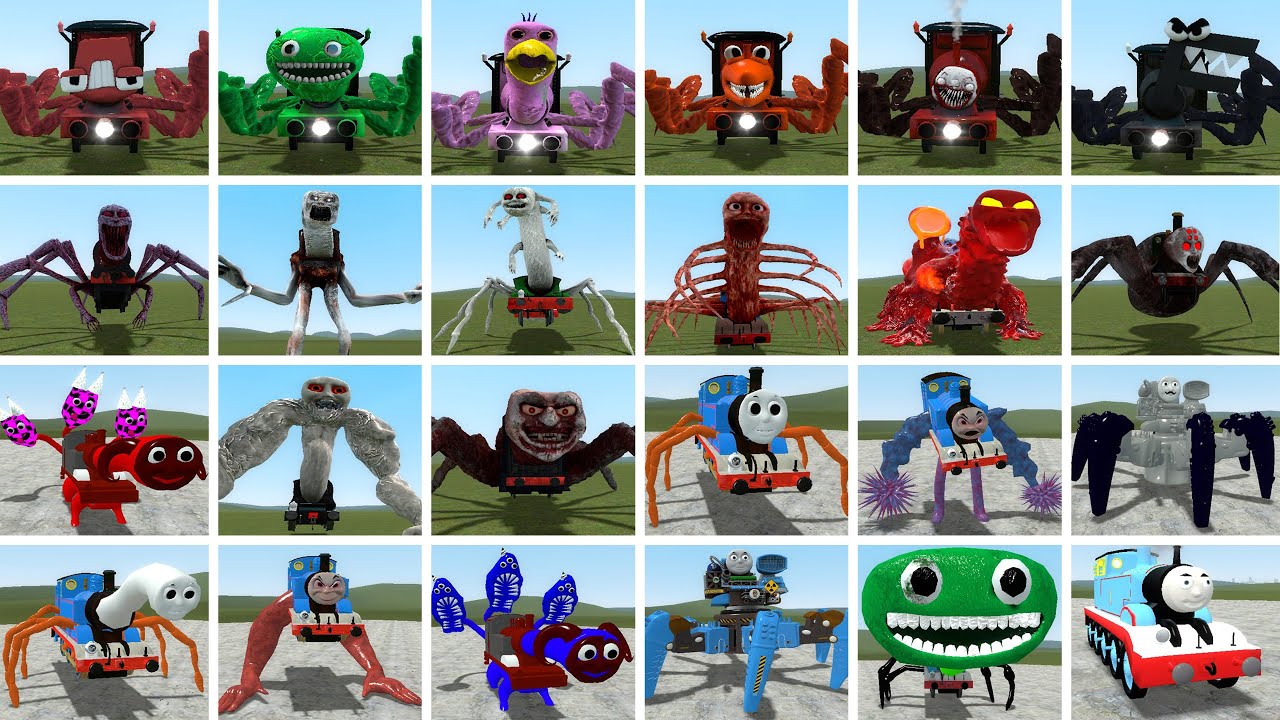 MONSTER BATTLE : CHOO CHOO CHARLES, CURSED THOMAS, BUS EATER, HOUSE HEAD, CAR EATER, PROTOTYPE