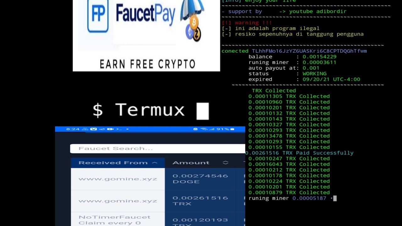 New termux TRX MINING script for free (50$ per week) 100% work