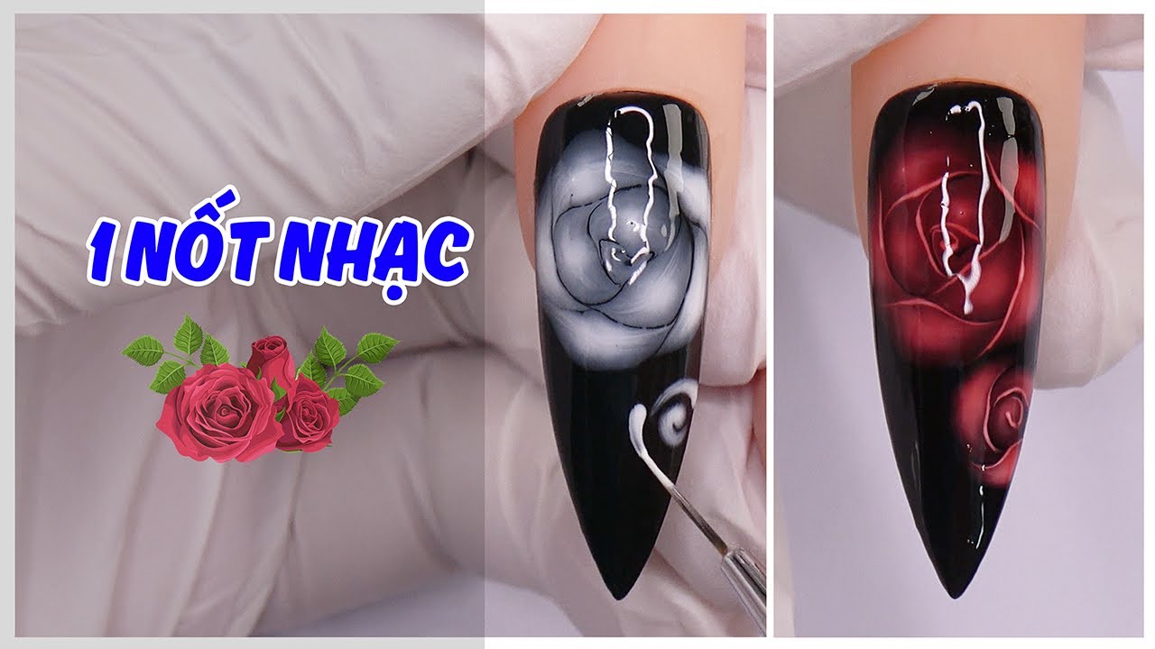 Vẽ Loang Hoa Hồng Đơn Giản Trên Móng - ANALIA Nail
