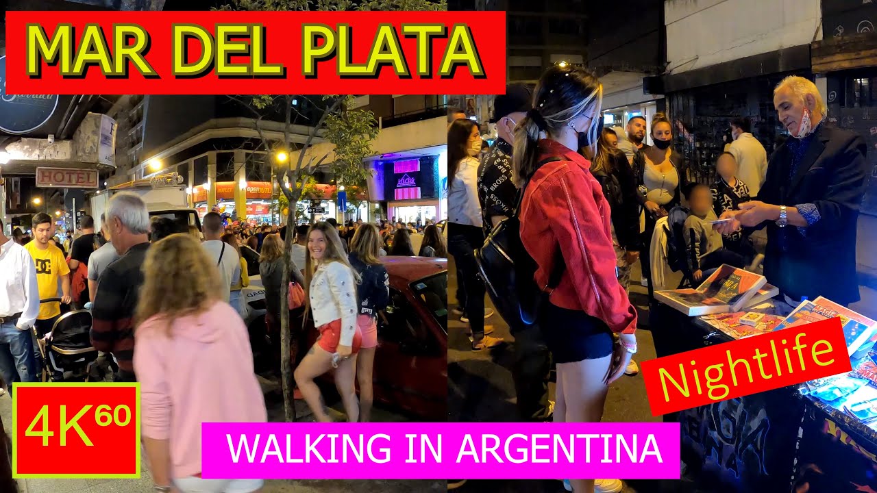 4K⁶⁰ 🚶 - 👉 MAR DEL PLATA NIGHT 🌙 walk (Calle Rivadavia) - NIGHTLIFE - Walking tour-ARGENTINA-Travel🌟