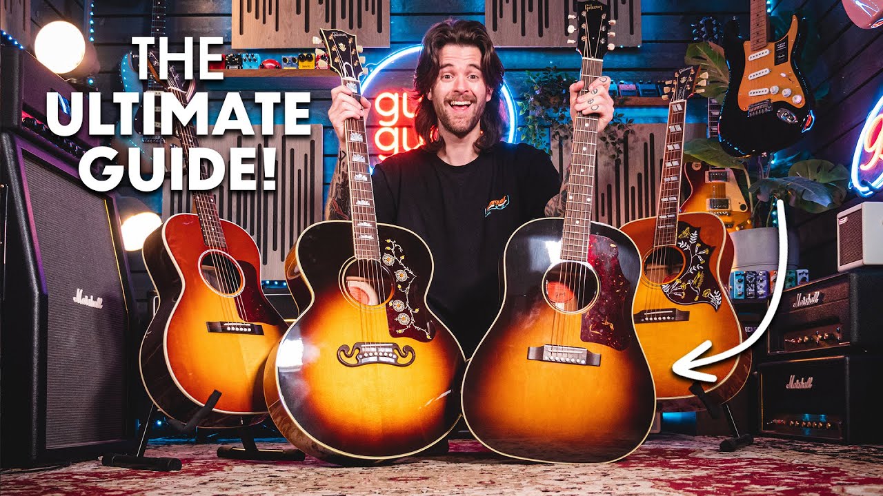 Выбор правильной акустической гитары Gibson | Обзор J-200, J-45, Hummingbird и L-00
