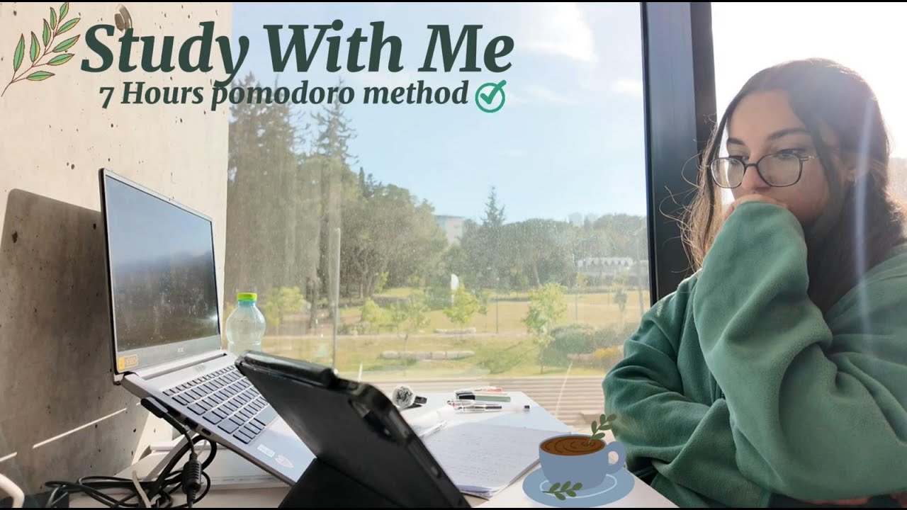 7 Hours Study With Me| Background: no music| Break 10 min, reading, nature sounds, study with Sally