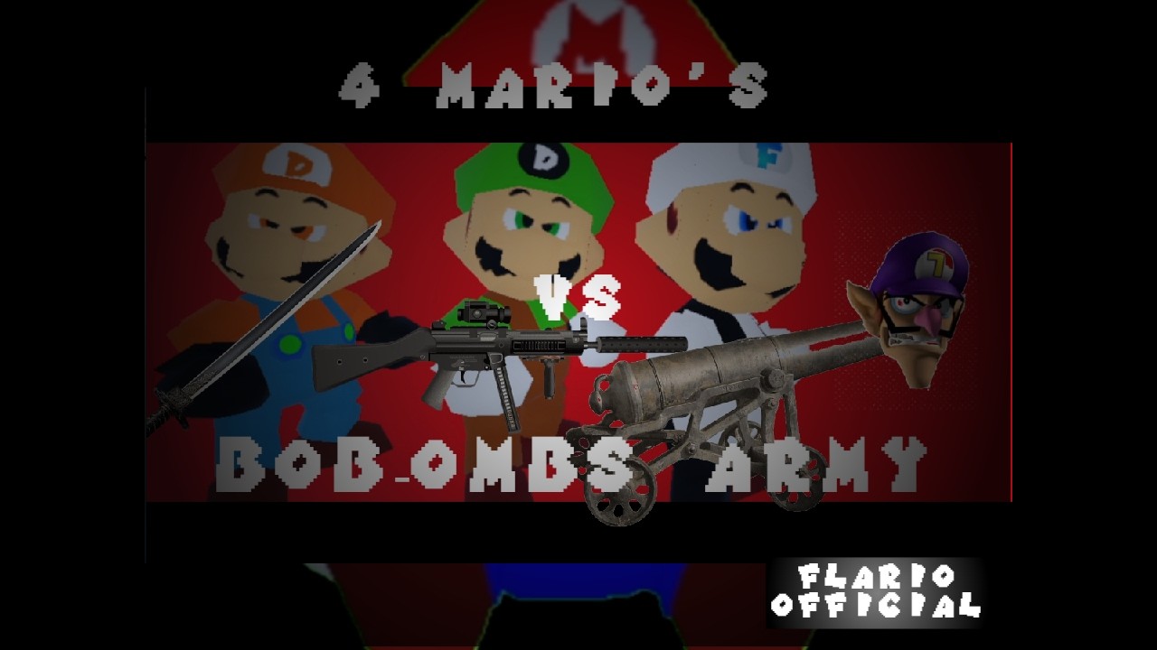 (FlarioOFFICIAL) Episode 4  - 4 Mario's Fights with Bob-omb Army