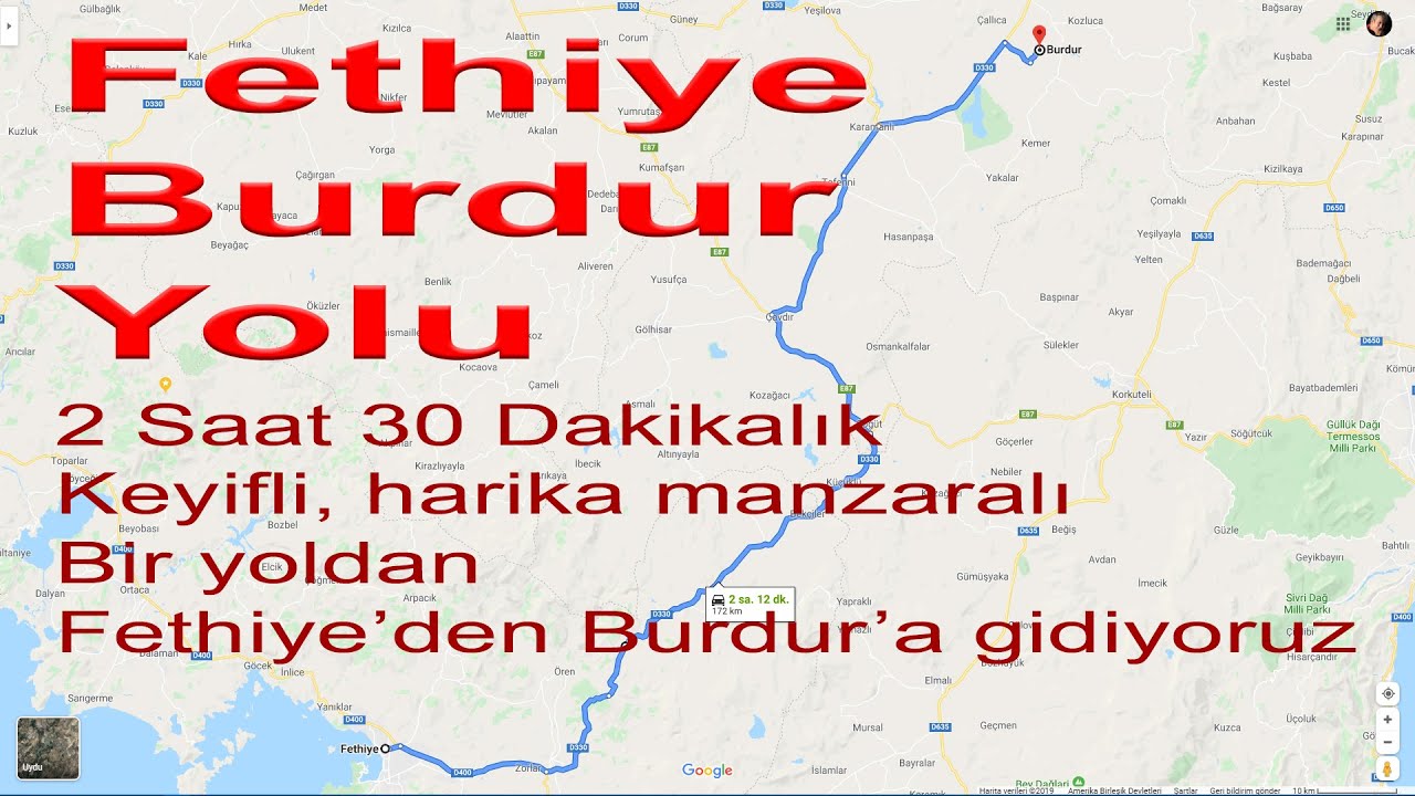 Fethiye Burdur yolu. Manzaralı bir yoldan Muğla Fethiye merkezden Burdur'a gidiyoruz..