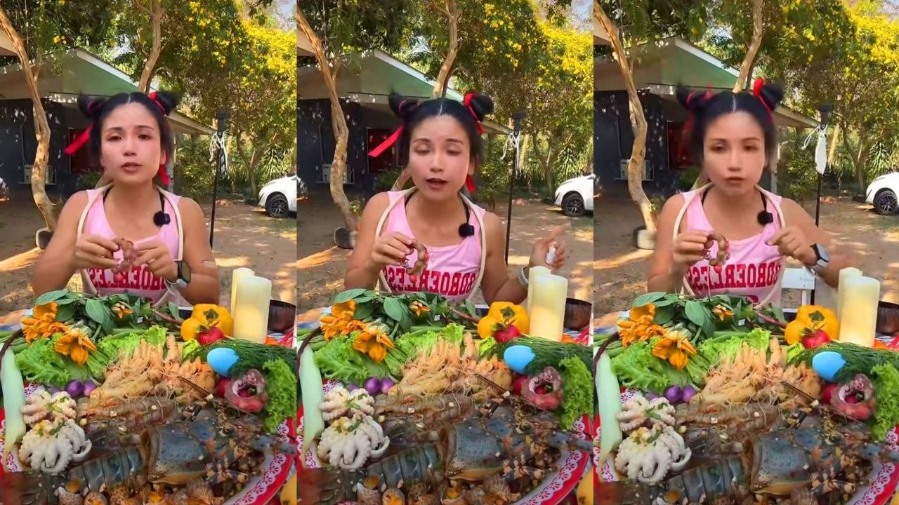 GIANT SEAFOOD MUKBANG: Eating Huge Lobster, Octopus & Spicy Salad | ASMR Eating Show
