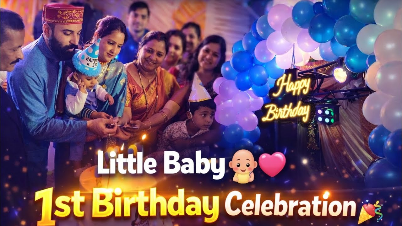 Little baby 1st birthday celebration 🎉 maja aa gya aaj to 🍰#viral #vlog #trending #birthday #love 🎁🎂