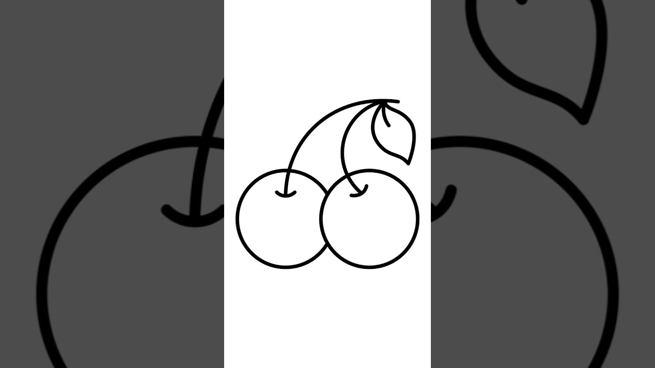 Easy Cherry Drawing, How to draw Cherry #easydrawing #drawingtutorial  #howtodraw