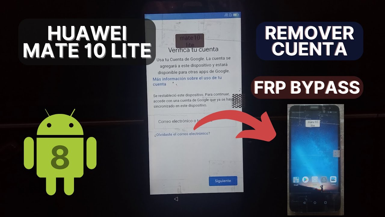 Cómo Eliminar cuenta Google HUAWEI MATE 10 LITE | Android 11 | FRP Bypass