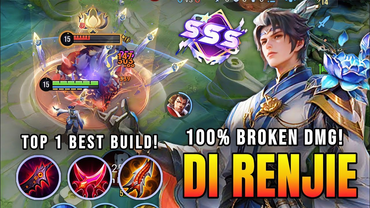 ЛЕГКО +3 ЗВЕЗДЫ! 100% разрушенная линия DMG от Ди Жэньцзе в Honor Of Kings — топ-1 лучших сборок!