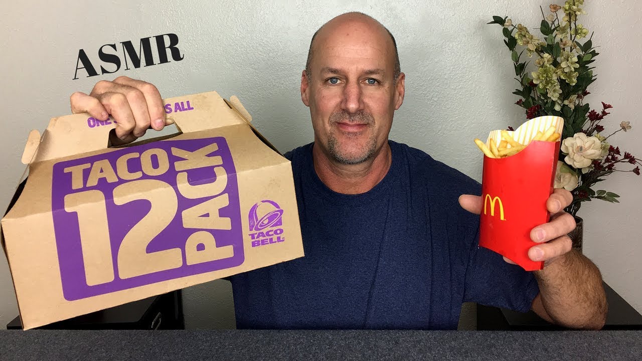 ASMR Eating Taco Bell and McDonald's French Fries~No Talking.