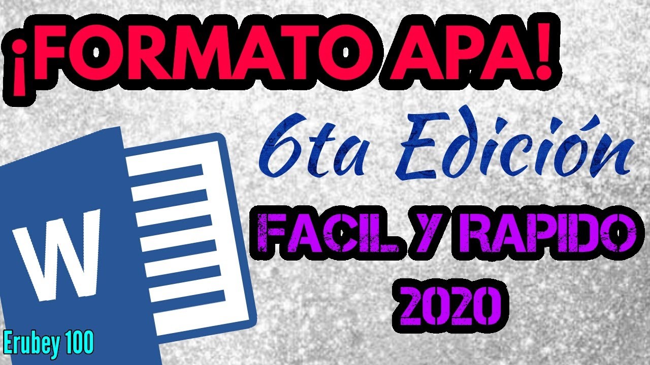 ✔️COMO HACER UNA INVESTIGACIÓN EN FORMATO APA 2021 (6TAEDICIÓN FÁCIL Y RÁPIDO) | 𝔼𝕣𝕦𝕓𝕖𝕪 𝟙𝟘𝟘