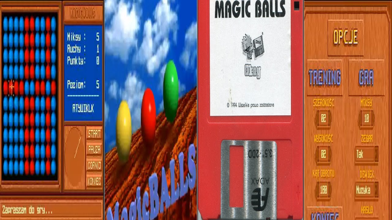 AMIGA OCS Magic Balls MAGICBALLS (NOT MAGIC BALL) By Techland, Okay PL In 1994 Cracked By MYSTIC