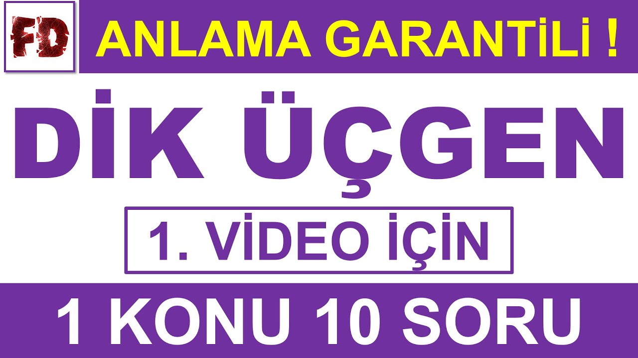 DİK ÜÇGEN -1 SORU ÇÖZÜMÜ [ ÖZEL, TAKTİKLİ ] (ANLAMA GARANTİLİ)