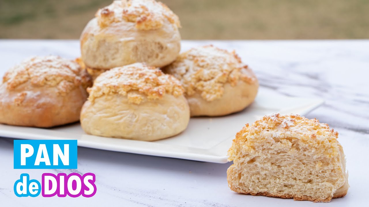 Receta PAN DE DIOS con crocante de COCO | Pan suave, esponjoso y muy fácil de hacer