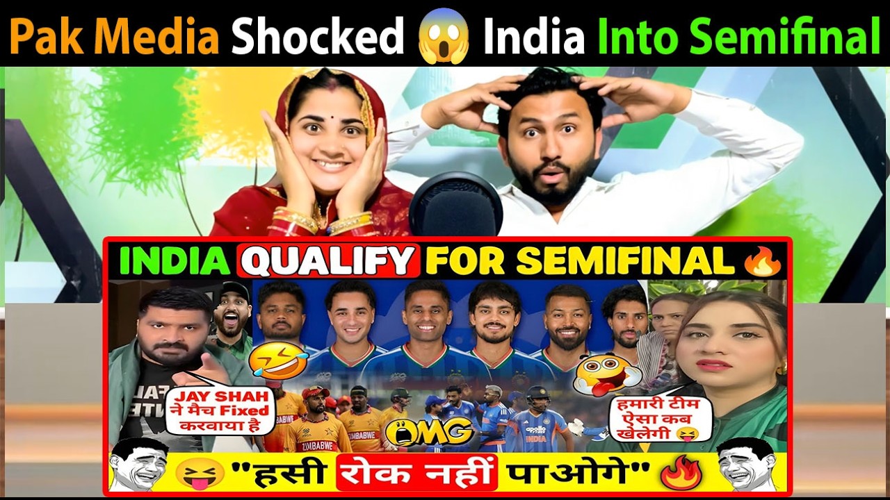 😂 Pak Media Shocked 😱 India Into Semifinal After Beating Zimbabwe 🔥 Abhishek 55 | Hardik 50 🔥