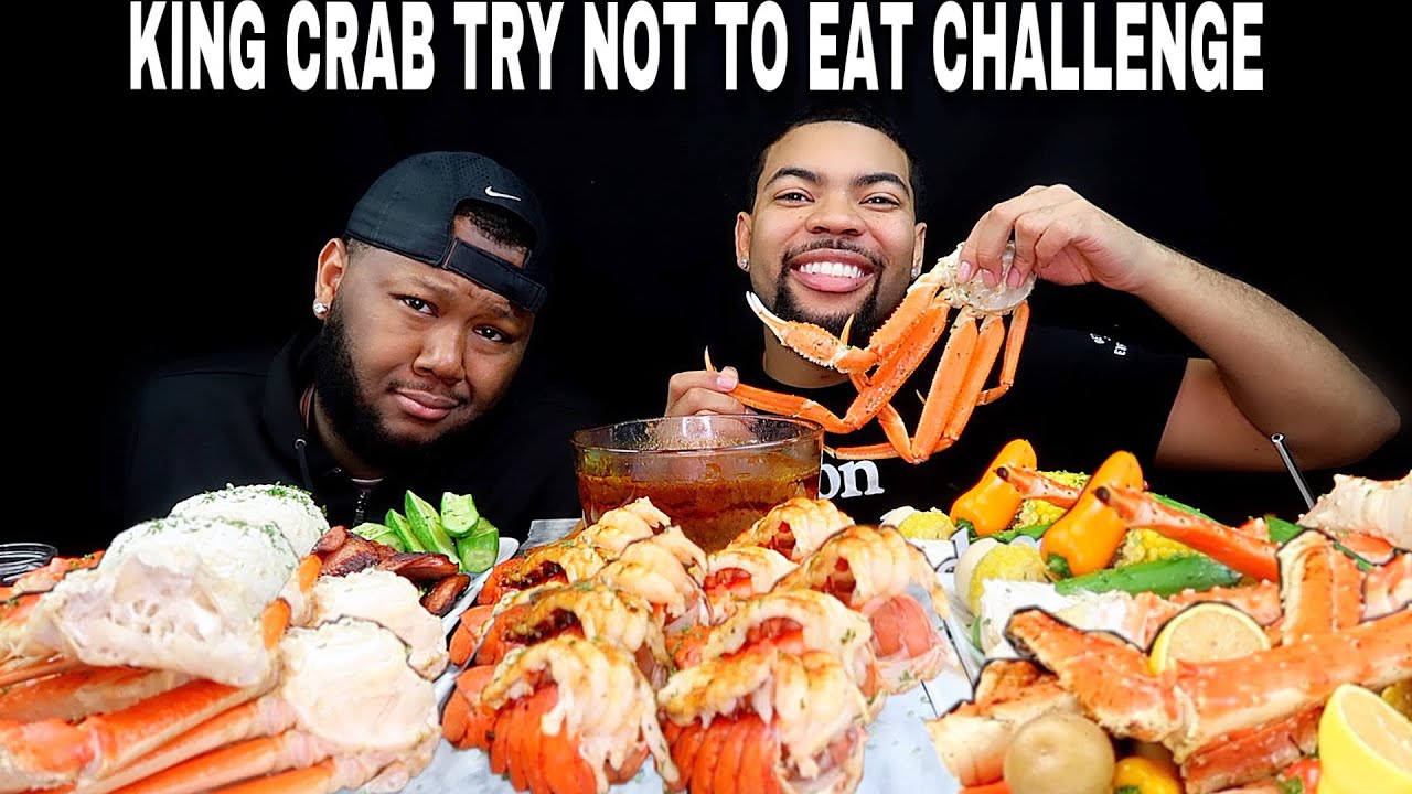 KING CRAB + LOBSTER SEAFOOD BOIL (TRY NOT TO EAT CHALLENGE) MUKBANG!