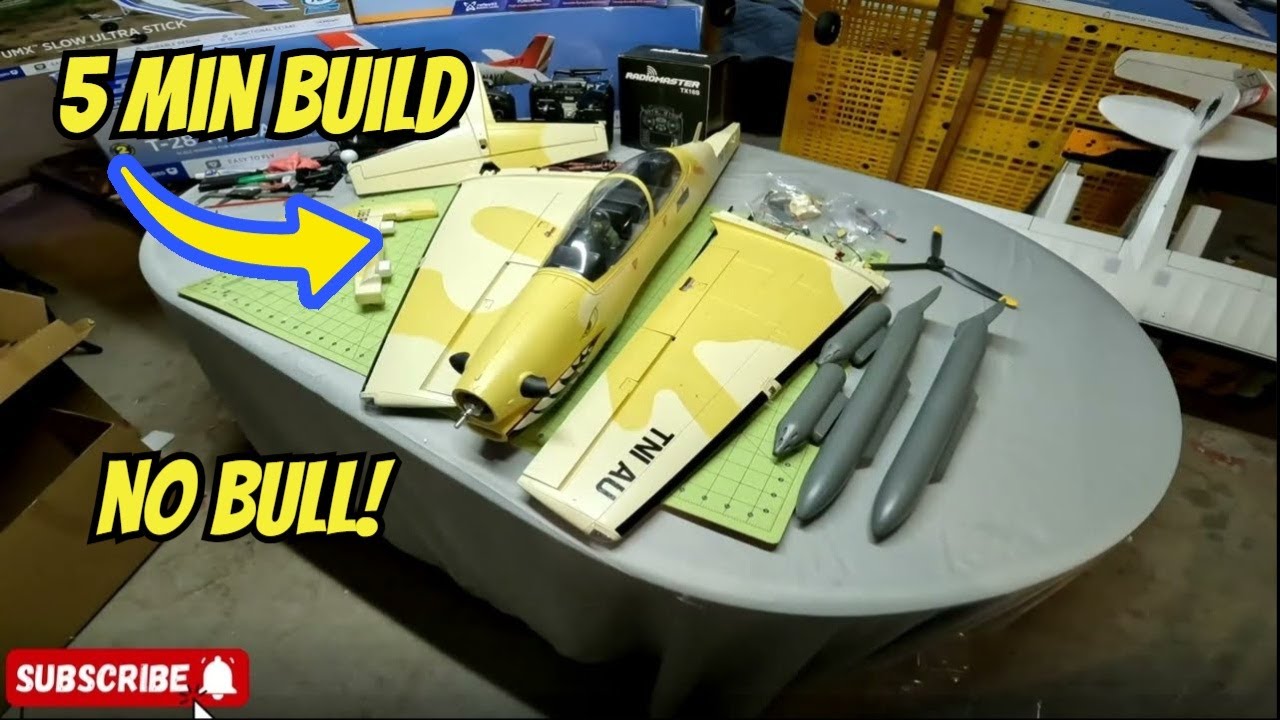 DYNAM TUCANO ASSEMBLY 2 MIN VIDEO (5 min Build!!) 😲 #Aviation #rcplane