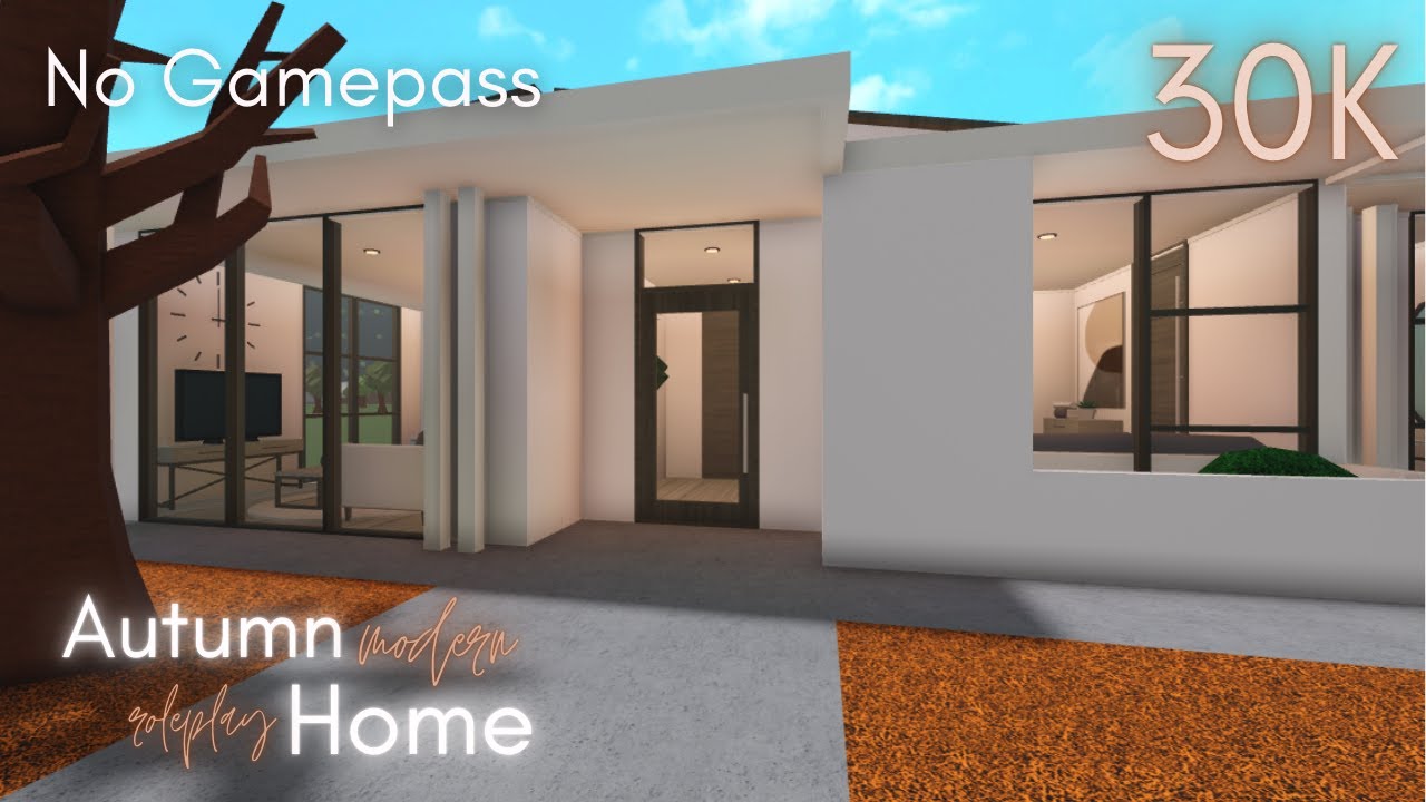 Autumn Modern Roleplay Home | 30k | No Gamepass | Bloxburg Speedbuild | ikaerate