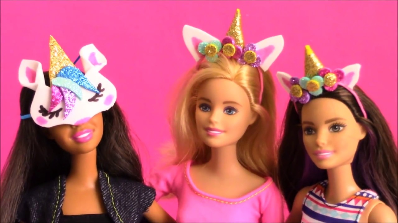 🦄Haz DIADEMAS/ Vinchas y ANTIFAZ de UNICORNIO para MUÑECAS Barbie muy FÁCIL! MANUALIDADES Unicornio