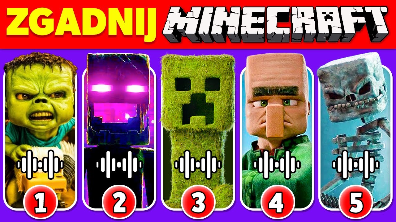 🔊 Zgadnij Głos postaci z Minecrafta 🔥⛏️💎 Quiz Piosenek z Filmu Minecraft