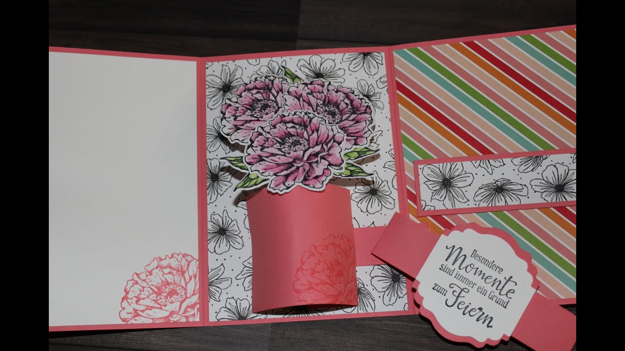 Pop-Up Blumentopf/Blumenvase Karte mit Stampin`UP! Produkten