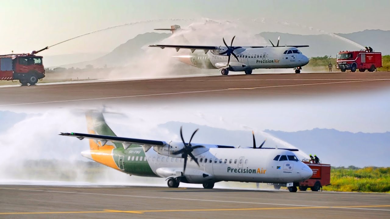 Mapokezi ya Ndege ya Precision Air ilivyotua Iringa Airport kwa Mara ya Kwanza
