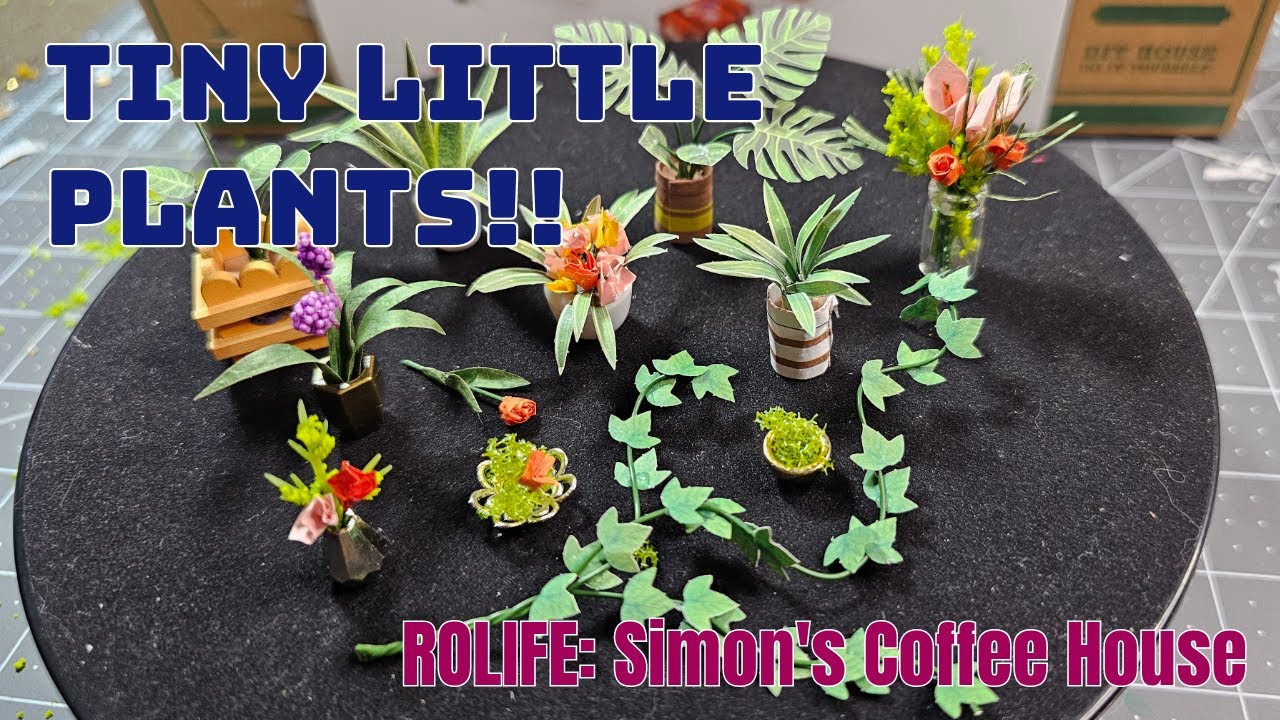 Rolife Simon's Coffee House: all the little plants!  #rolife #dollhouse #miniature
