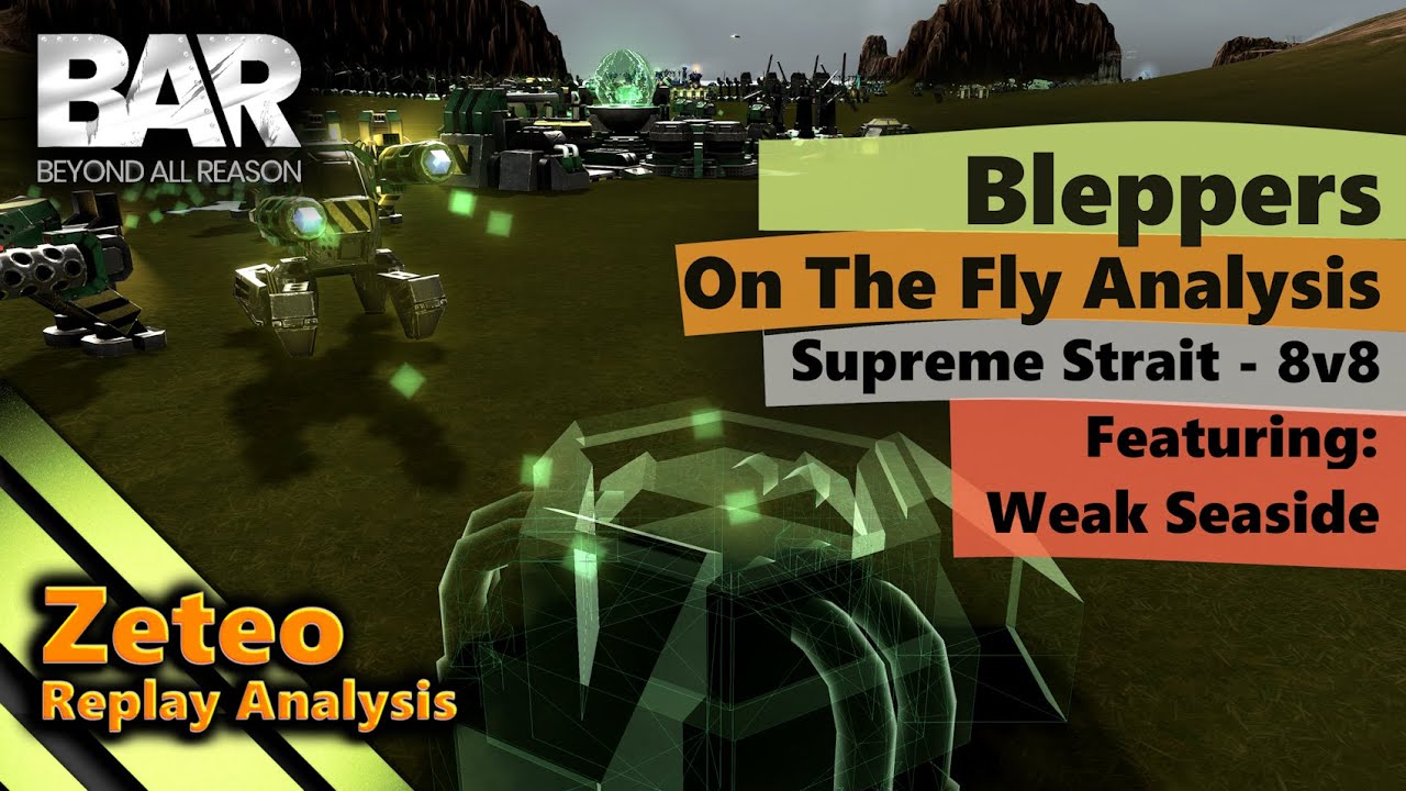 Efficiency is Key! | Bleppers Review | Supreme Strait | 8v8 | Beyond All Reason| Replay Analysis