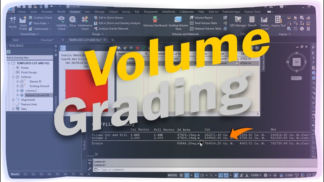 Cara memunculkan Volume Grading / Volume Cut and Fill | Autocad Civil 3d