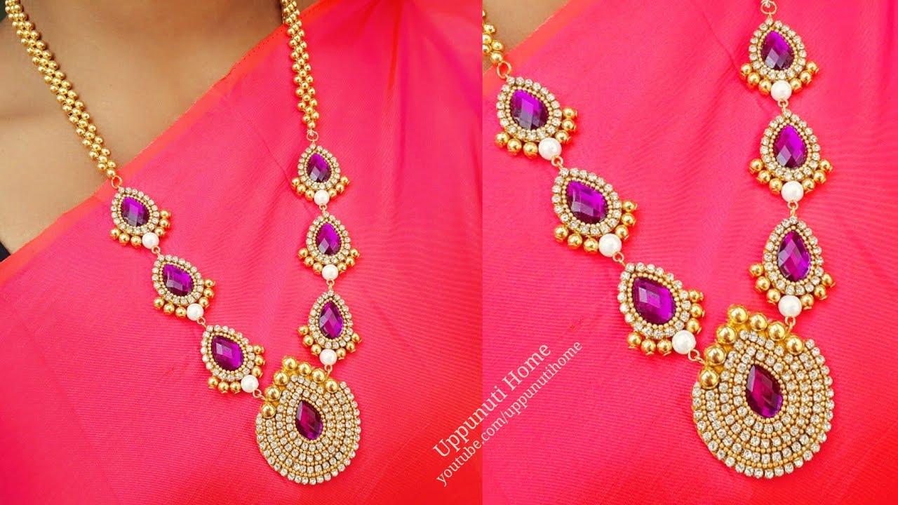 How To Make Designer Pearl Necklace At Home | DIY | jewelry Making | Silk Thread Necklace