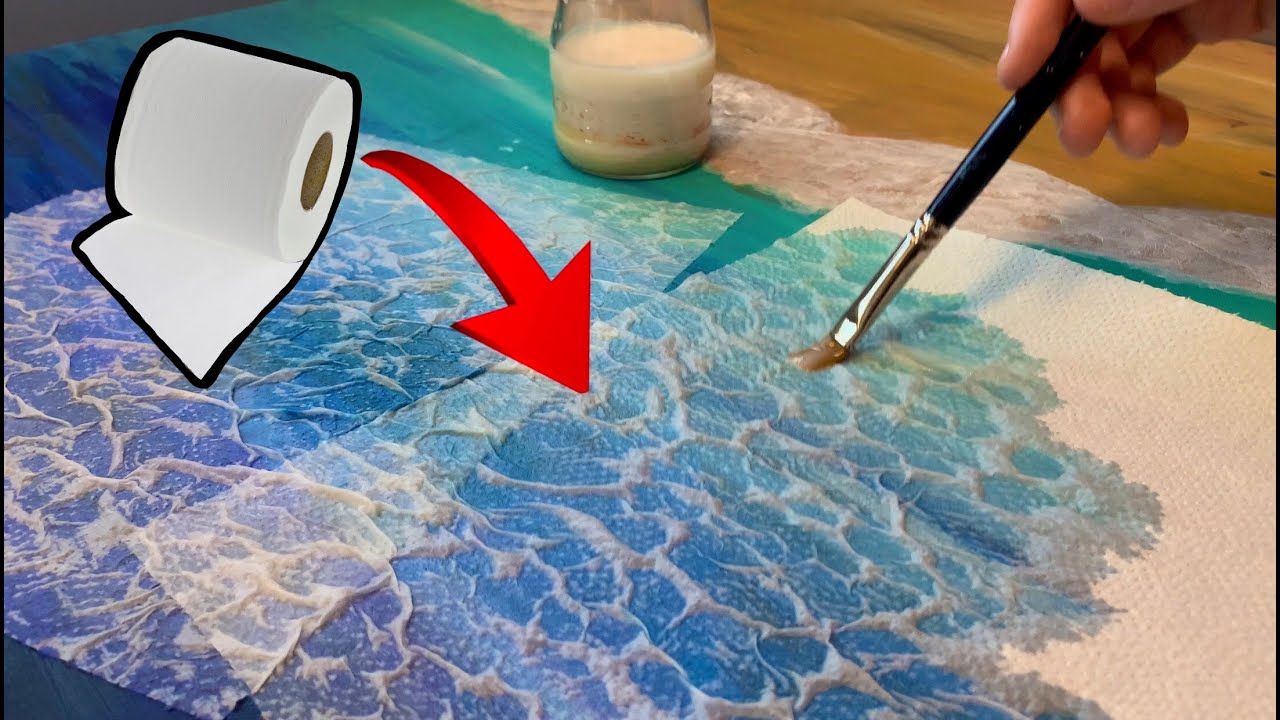 CREA ESTE INCREÍBLE EFECTO DE AGUA PARA TUS CUADROS CON PAPEL HIGIÉNICO - Hi Universe |