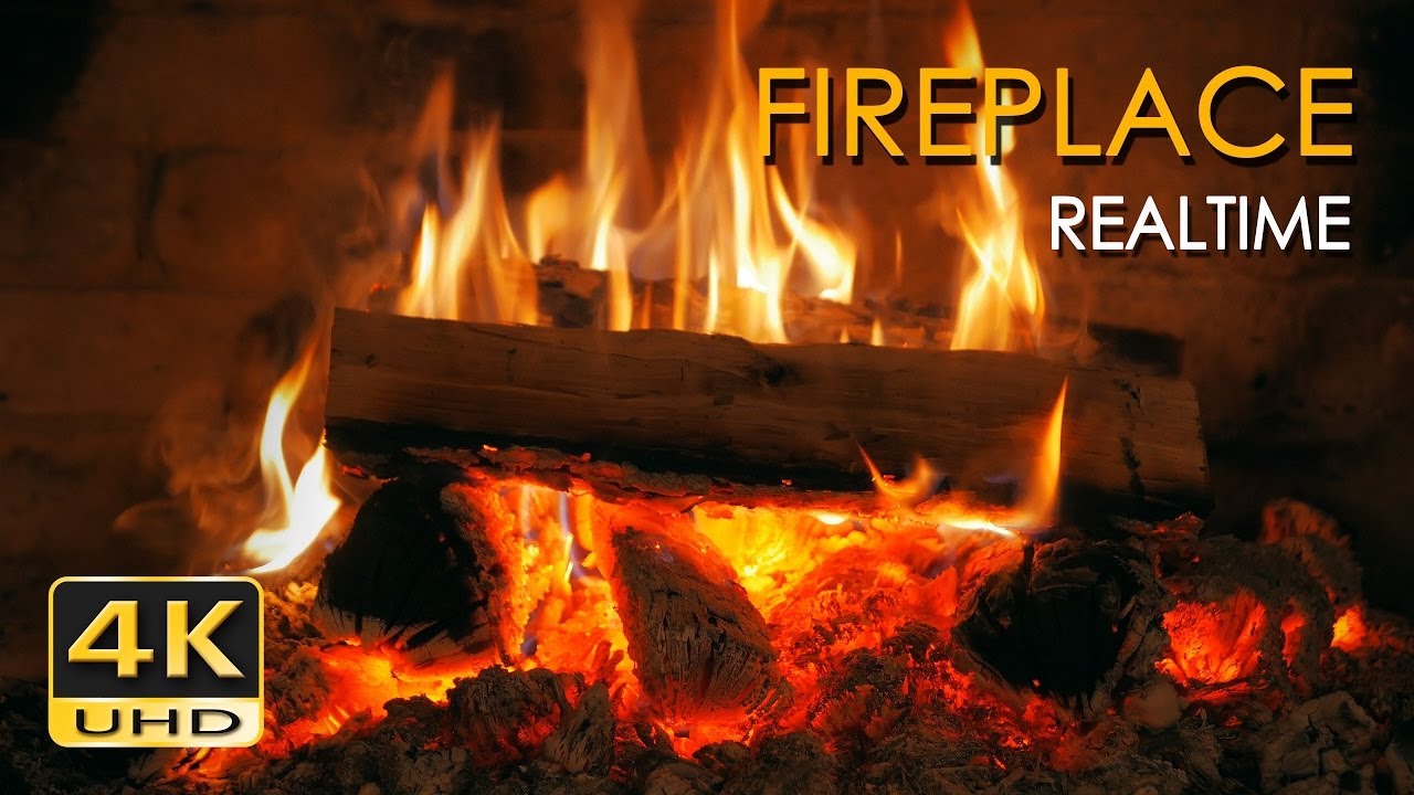 Relaxing Fireplace | Burning Logs & Fire & Crackling Sounds