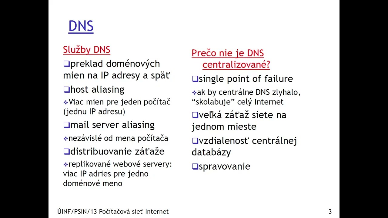 Počítačová sieť internet: Prednáška 3 z 23.2.2026