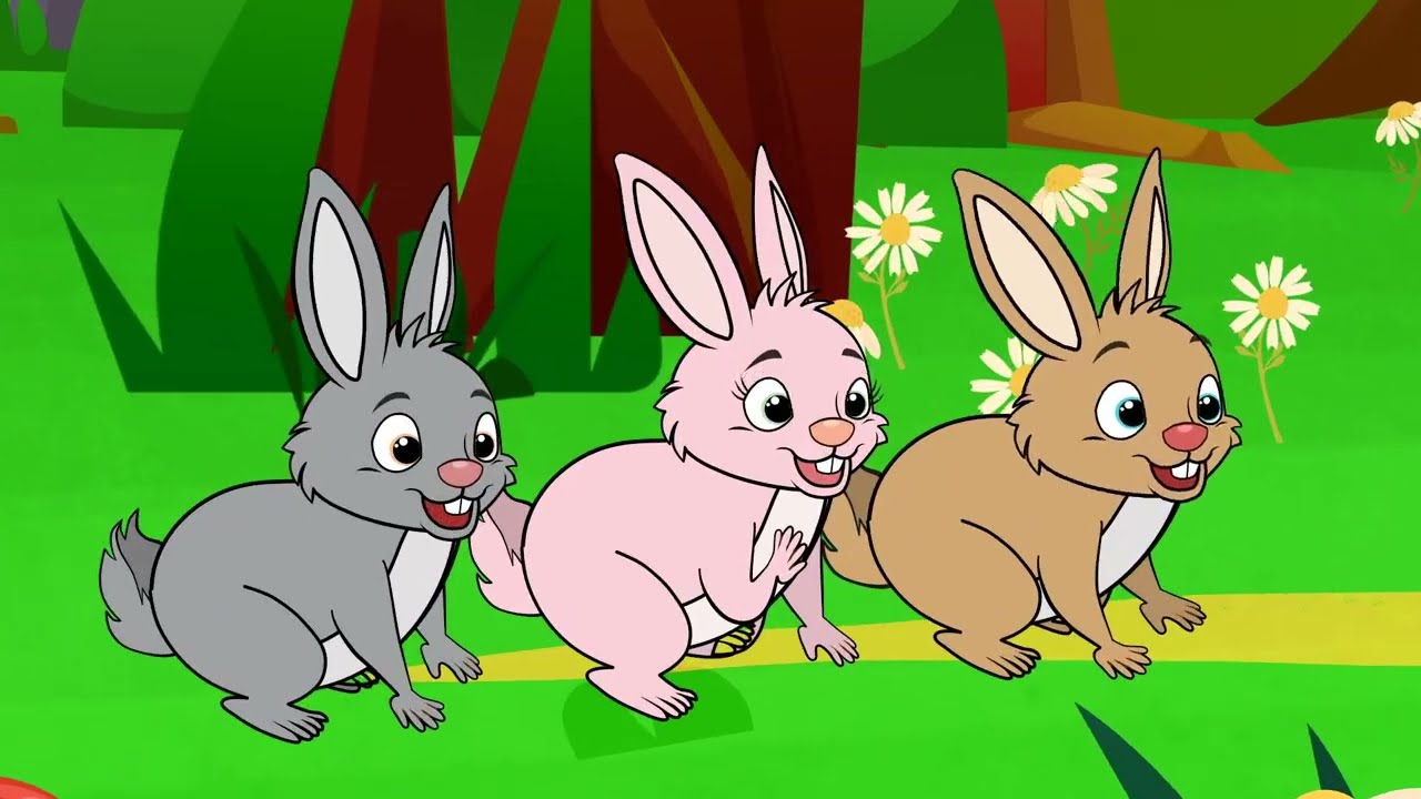 O lobo Mau e os Tr&ecirc;s Coelinhos | Conto | Desenho Animado Infantil com @OsAmiguinhosTV