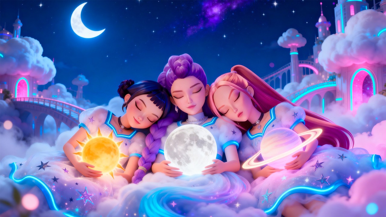 Instant Sleep Calm in 3 Minutes ✨ Soft Relaxation for Deep Rest with Huntrix on the Cloud Castle 🏰