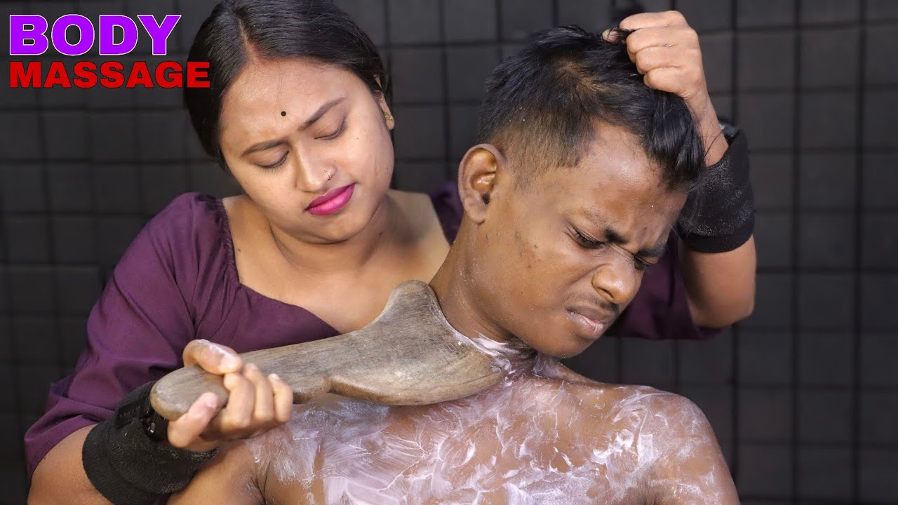 Relaxing Body Massage ASMR By Barber Girl Pakhi | Head Massage & Neck Cracking | Deep Sleep