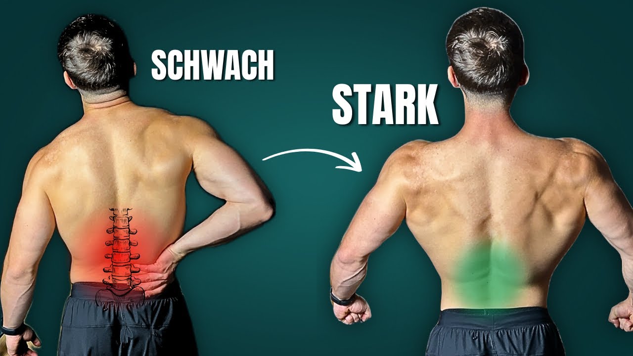 UNTERER RÜCKEN: Mach diese 4 Übungen! (Fitnessstudio & Zuhause)