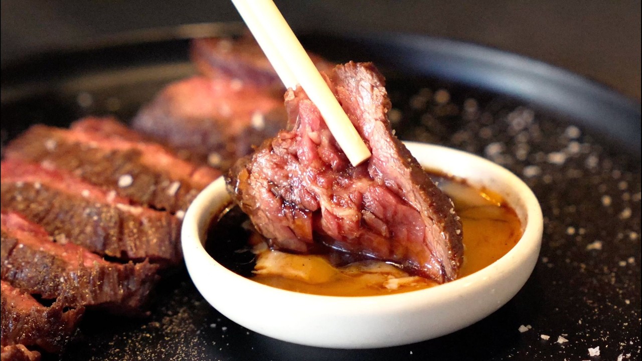 How to Cook Wagyu Bavette Steak with Poached Egg Yolk + Smoked Soy Sauce by Michelin Chef Geoff Cox