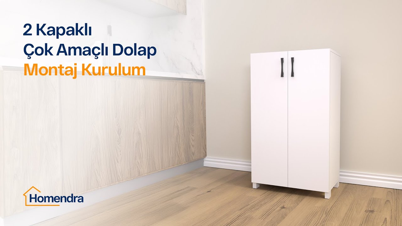 Homendra 2 Kapaklı Çok Amaçlı Dolap Montaj Kurulum