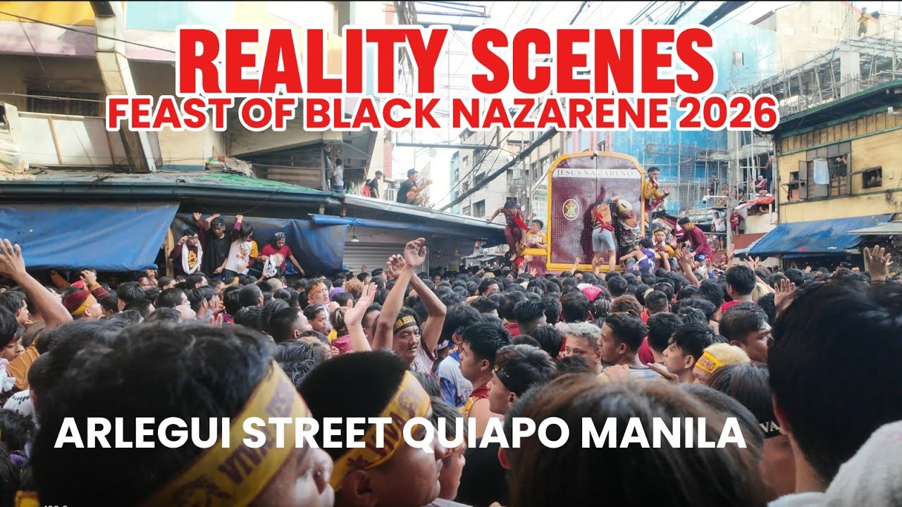 REALITY SCENES FEAST OF BLACK NAZARENE 2026 IN ARLEGUI STREET SCENES QUIAPO MANILA PHILIPPINES