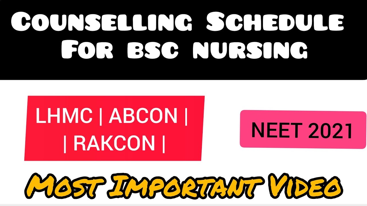 Counselling Schedule for Bsc Nursing 2021 | Full details | NEET UG Counselling |