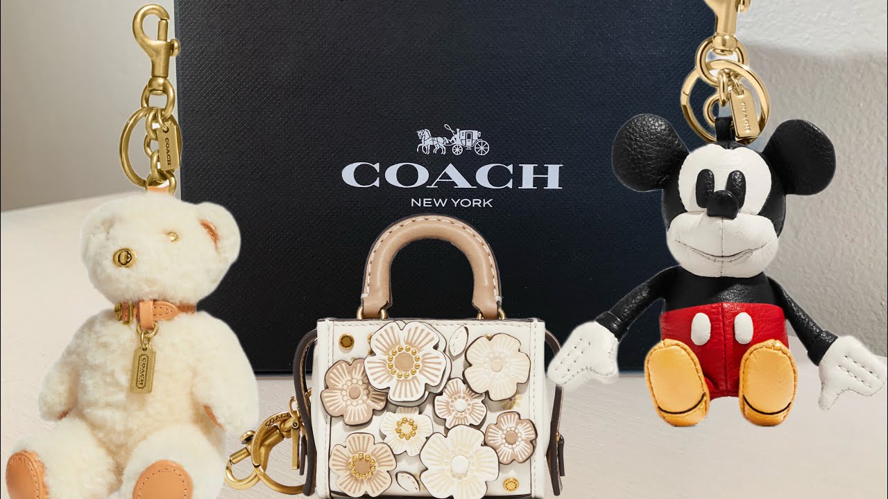 Coach Keychain Unboxing- Bear Bag Charm, Mickey, and Mini Rogue