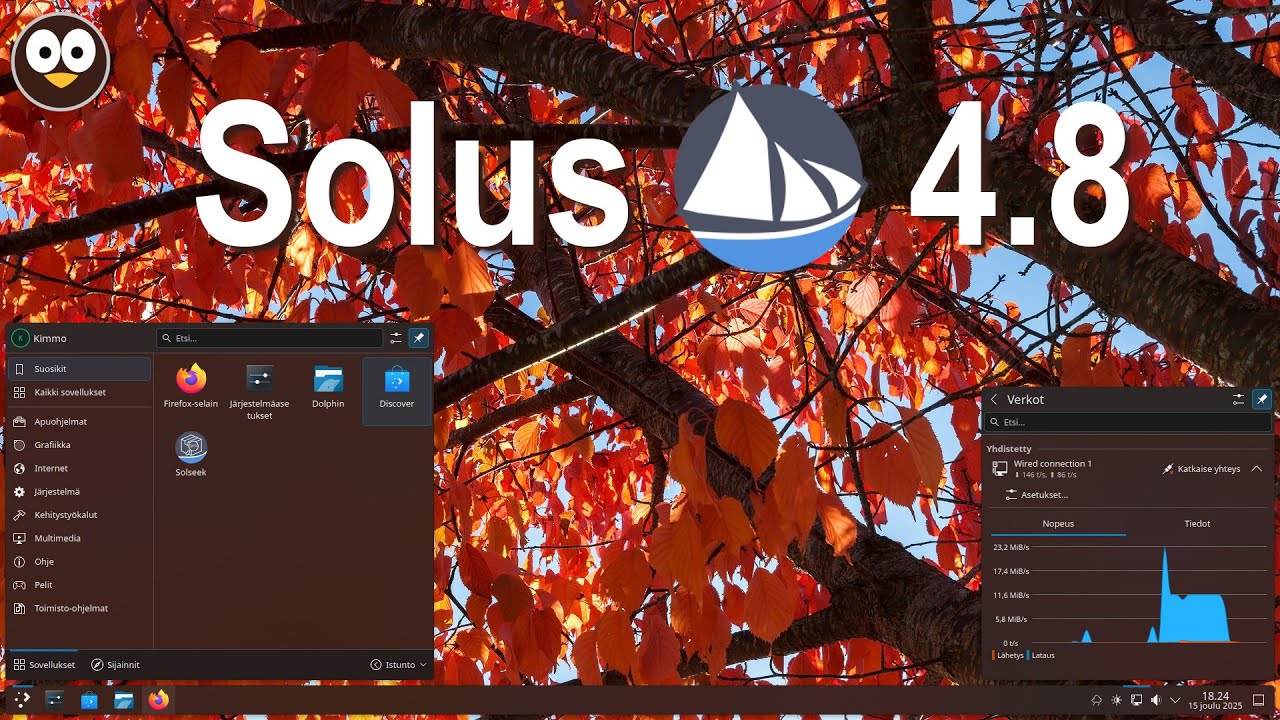 Solus uusi 4.8 Opportunity KDE Plasma