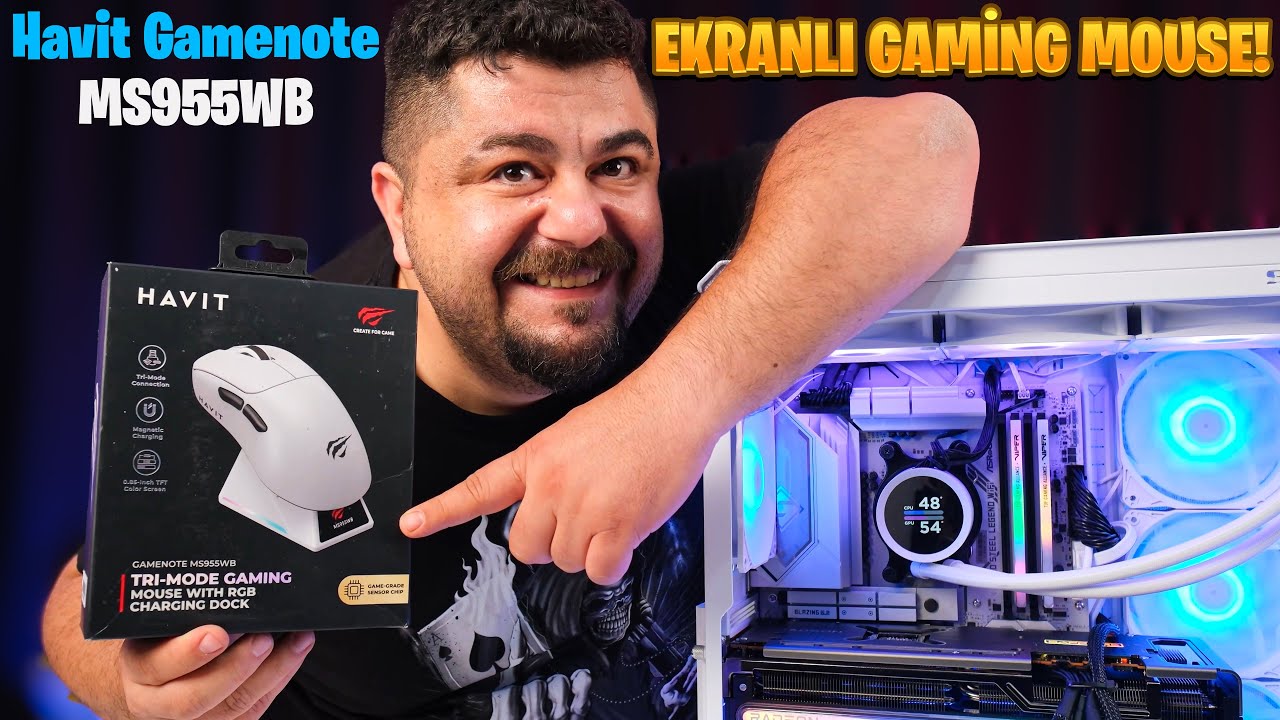 ⚡ Ekranlı Şarj Standı ile Havit MS955WB Kablosuz Oyuncu Mouse | Tam Performans!