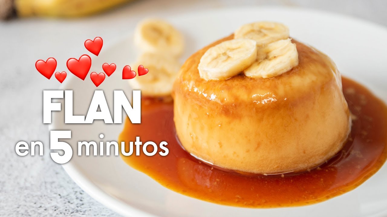 FLAN de PLÁTANO o BANANA al MICROONDAS 🍮🍌 | en 5 minutos