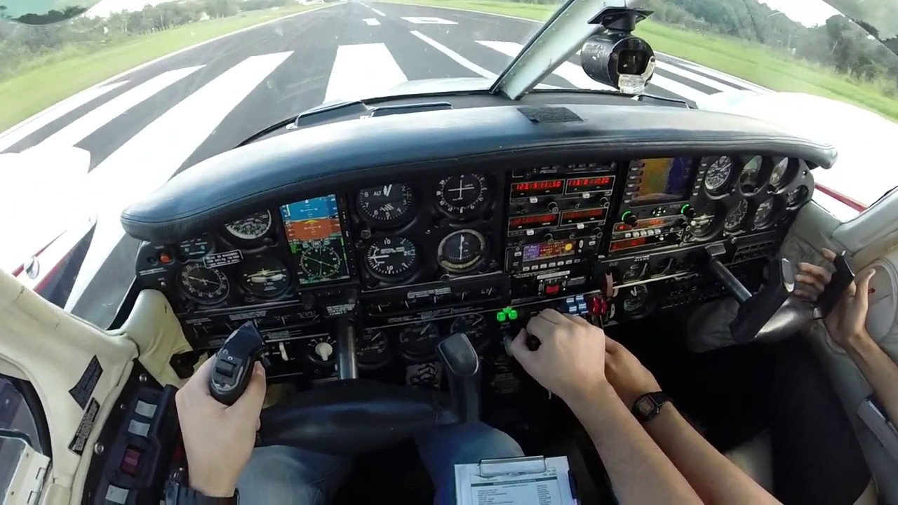 Seneca II Takeoff - Pilot View