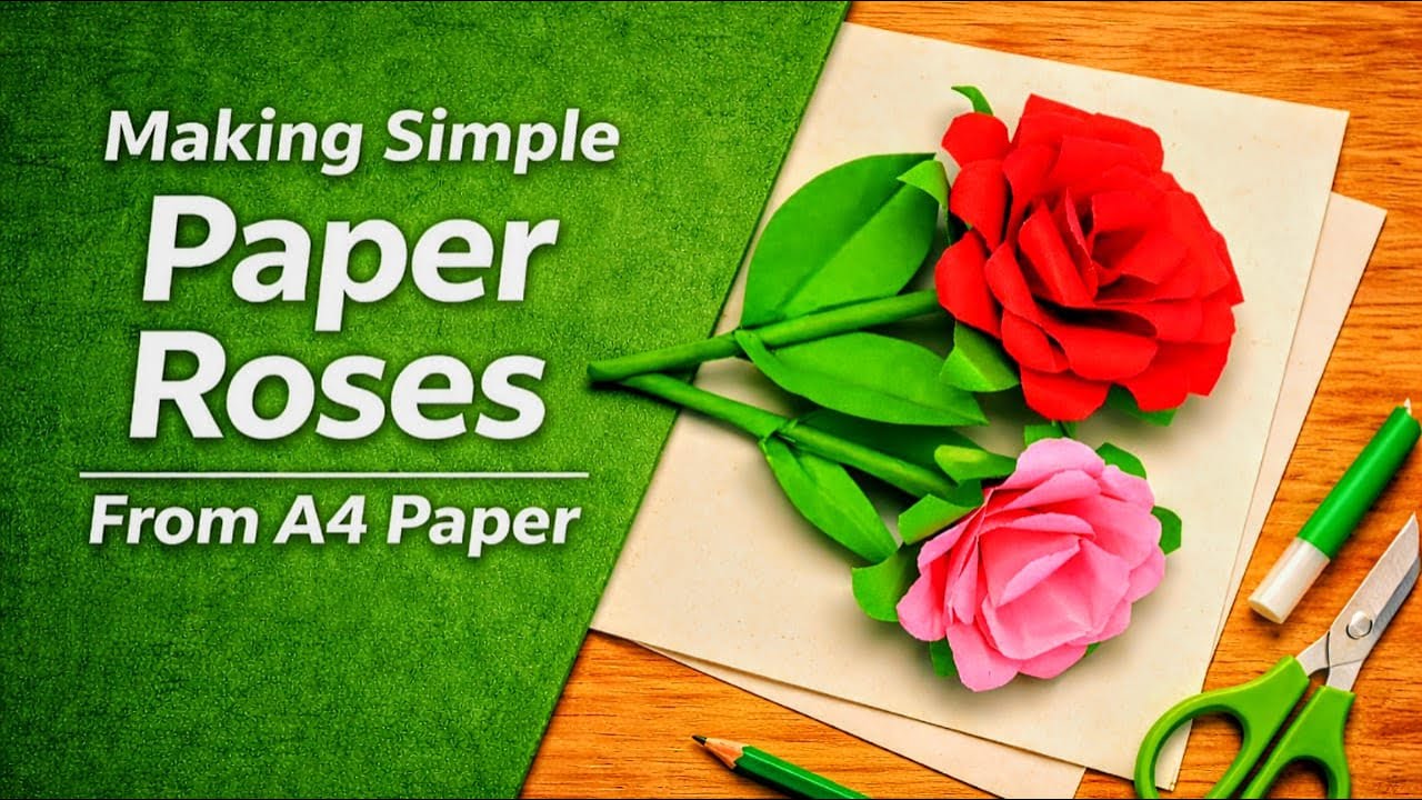 DIY Paper Roses 🌹 | Beautiful Rose Flower from A4 Paper | Easy Paper Craft